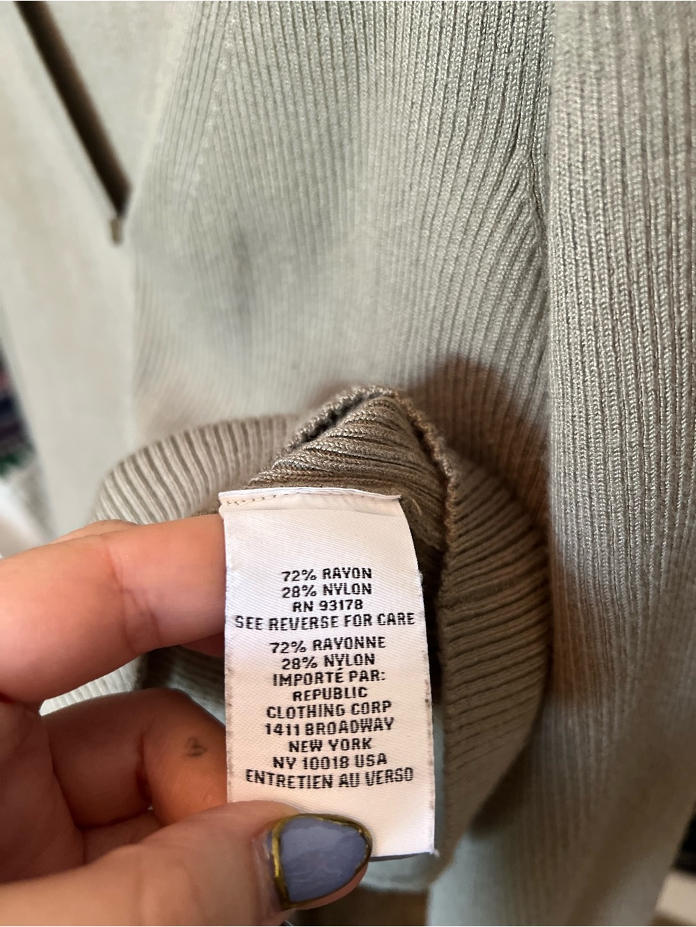 Magaschoni Taupe Ribbed Button Cardigan XL - Picture 5 of 6